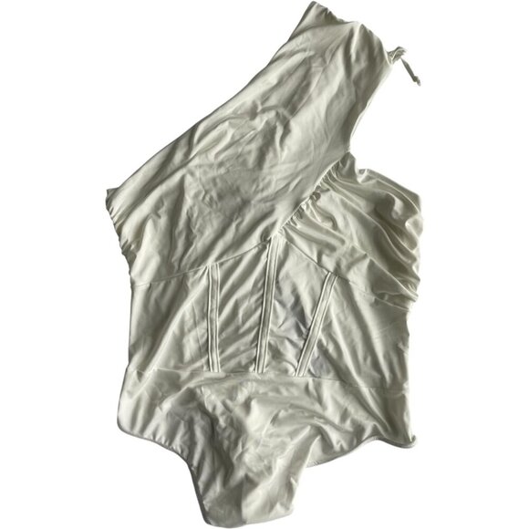 Ivory One Shoulder Sleeveless Bodysuit - Picture 5 of 7
